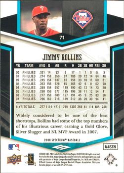 2008 Upper Deck Spectrum #71 Jimmy Rollins Back