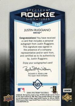 2008 Upper Deck Spectrum #130 Justin Ruggiano Back