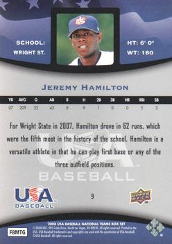 2008 Upper Deck USA Baseball Box Set #9 Jeremy Hamilton Back