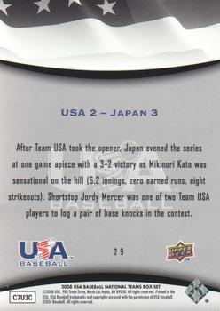 2008 Upper Deck USA Baseball Box Set #29 Game #2 Back