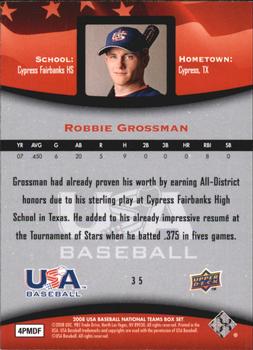 2008 Upper Deck USA Baseball Box Set #35 Robbie Grossman Back