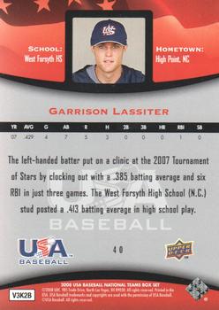 2008 Upper Deck USA Baseball Box Set #40 Garrison Lassiter Back