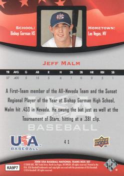 2008 Upper Deck USA Baseball Box Set #41 Jeff Malm Back