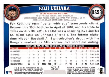2011 Topps Update - Target Red Border #US53 Koji Uehara Back