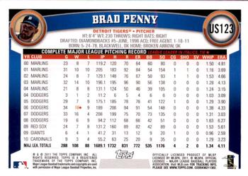 2011 Topps Update - Target Red Border #US123 Brad Penny Back