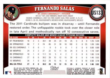 2011 Topps Update - Target Red Border #US133 Fernando Salas Back