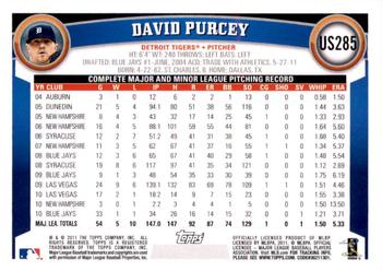 2011 Topps Update - Target Red Border #US285 David Purcey Back