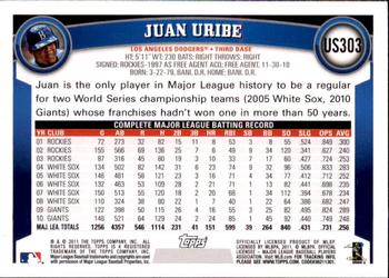 2011 Topps Update - Target Red Border #US303 Juan Uribe Back