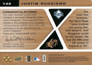 2008 SPx #140 Justin Ruggiano Back