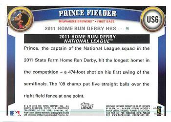 2011 Topps Update - Walmart Blue Border #US6 Prince Fielder Back