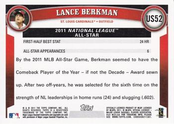 2011 Topps Update - Walmart Blue Border #US52 Lance Berkman Back