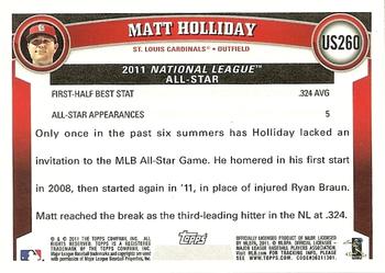 2011 Topps Update - Walmart Blue Border #US260 Matt Holliday Back