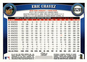2011 Topps Update - Walmart Blue Border #US289 Eric Chavez Back