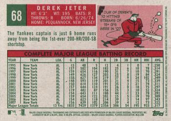 2008 Topps Heritage #68 Derek Jeter Back