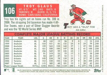 2008 Topps Heritage #106 Troy Glaus Back