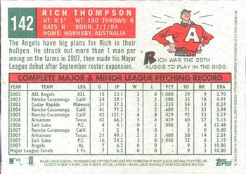 2008 Topps Heritage #142 Rich Thompson Back