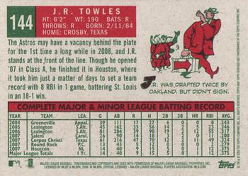 2008 Topps Heritage #144 J.R. Towles Back