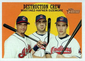 2008 Topps Heritage #166 Destruction Crew (Victor Martinez / Travis Hafner / Grady Sizemore) Front