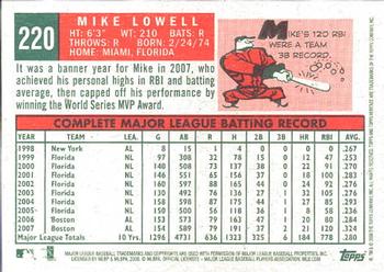 2008 Topps Heritage #220 Mike Lowell Back