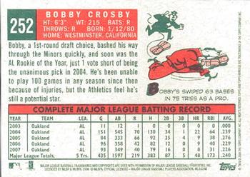 2008 Topps Heritage #252 Bobby Crosby Back