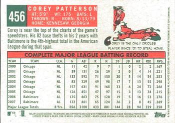 2008 Topps Heritage #456 Corey Patterson Back