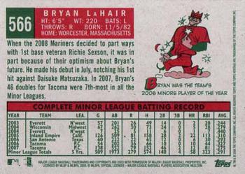 2008 Topps Heritage #566 Bryan Lahair Back