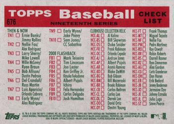 2008 Topps Heritage #676 Seattle Mariners Back