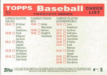 2008 Topps Heritage #711 Los Angeles Angels Back