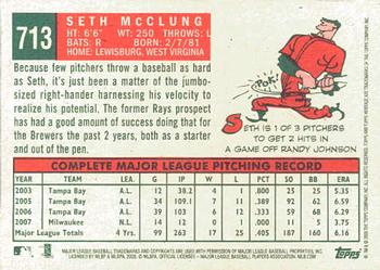 2008 Topps Heritage #713 Seth McClung Back