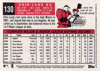 2008 Topps Heritage #130 Chin-Lung Hu Back