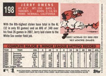 2008 Topps Heritage #198 Jerry Owens Back