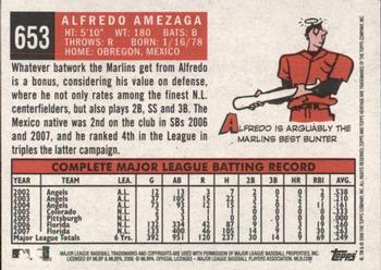 2008 Topps Heritage #653 Alfredo Amezaga Back