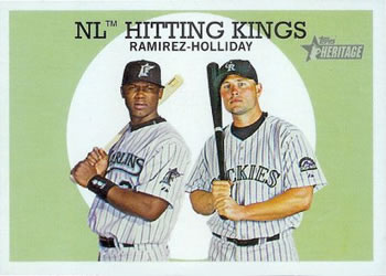 2008 Topps Heritage #317 NL Hitting Kings (Hanley Ramirez / Matt Holliday) Front