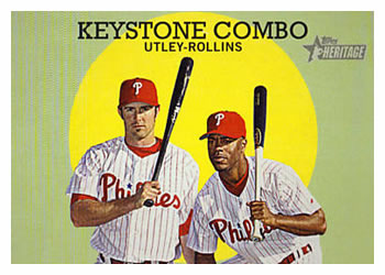 2008 Topps Heritage #408 Keystone Combo (Chase Utley / Jimmy Rollins) Front