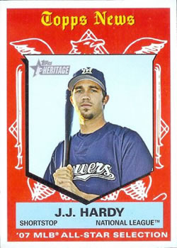 2008 Topps Heritage #487 J.J. Hardy Front
