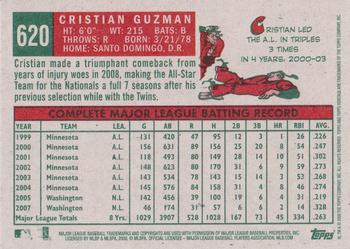 2008 Topps Heritage #620 Cristian Guzman Back