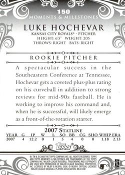 2008 Topps Moments & Milestones #150 Luke Hochevar Back