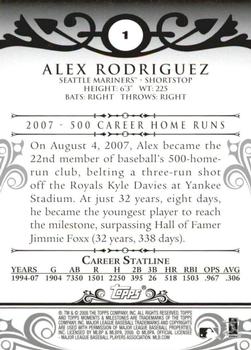 2008 Topps Moments & Milestones #1-3 Alex Rodriguez Back
