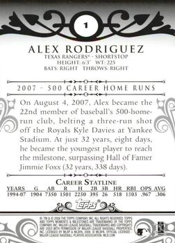 2008 Topps Moments & Milestones #1-22 Alex Rodriguez Back