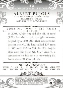 2008 Topps Moments & Milestones #12-1 Albert Pujols Back
