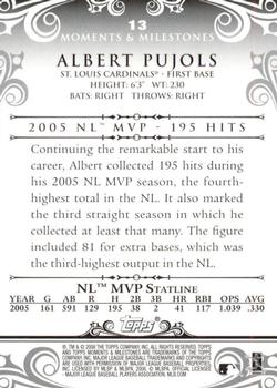 2008 Topps Moments & Milestones #13-19 Albert Pujols Back