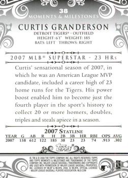 2008 Topps Moments & Milestones #38-3 Curtis Granderson Back
