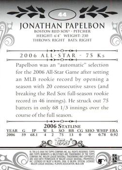 2008 Topps Moments & Milestones #44-21 Jonathan Papelbon Back