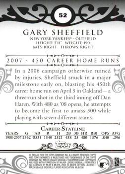 2008 Topps Moments & Milestones #52-396 Gary Sheffield Back
