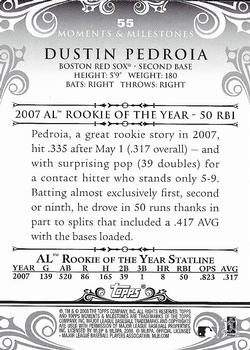 2008 Topps Moments & Milestones #55-40 Dustin Pedroia Back