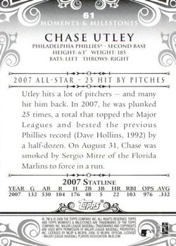 2008 Topps Moments & Milestones #61-2 Chase Utley Back