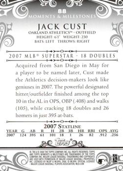 2008 Topps Moments & Milestones #88-4 Jack Cust Back