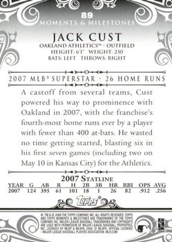 2008 Topps Moments & Milestones #89-4 Jack Cust Back