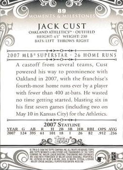 2008 Topps Moments & Milestones #89-8 Jack Cust Back