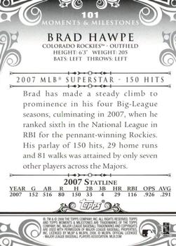 2008 Topps Moments & Milestones #101-51 Brad Hawpe Back